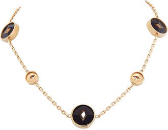Burberry Hollow Onyx Gold-Tone Necklace