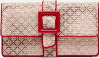 Manolo Blahnik Maycap raffia-effect clutch