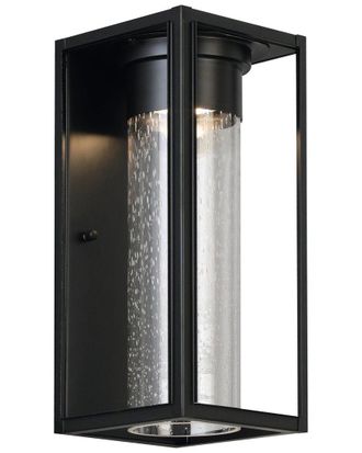Eglo Eglo Walker Hill 1 Light Integrated Led Outdoor Wall Light With Black Finish & Clear Seeded Glass