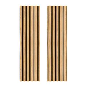 MonsterShop Acoustic Slat Wall Panels x 2 - Oak in Beige