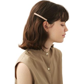Alexandre de Paris Brown Pearls And Crystals Acetate Barrette at Nordstrom