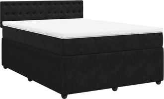vidaXL Vidaxl - Cama Box Spring Con Colch&oacute;n Terciopelo Negro 160x200 Cm
