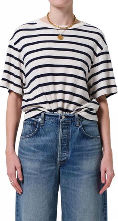 Citizens Of Humanity Goldie Tee In Azure Stripe