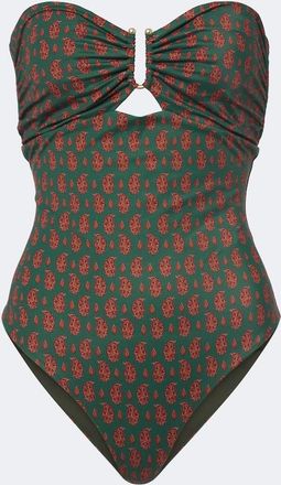Johanna Ortiz Printed ruched swimsuit