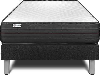 VITALIT Vitalit - Base Tapizada Negro + Colch&oacute;n Con Espuma Viscoel&aacute;stica 90 X 190