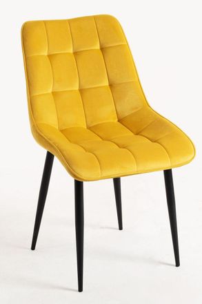 Regalos Miguel Sillas Comedor - Silla Cade Terciopelo - Amarillo