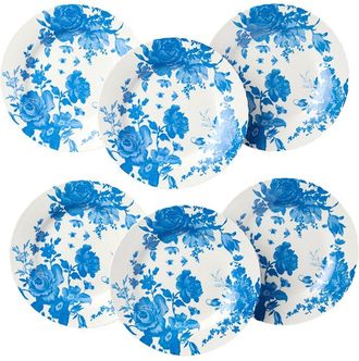 Certified International Gabrielle Blue Set Of 6 Canape Plates