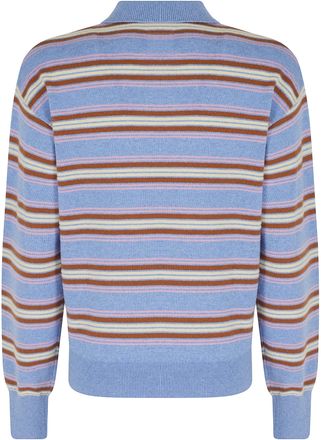 Guest In Residence Collegiate Stripe Cashmere Polo Shirt