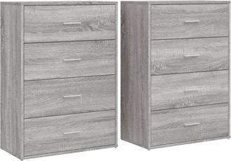 vidaXL Vidaxl - Credenze 2 pz Grigio Sonoma 60x31x84 cm in Legno Multistrato