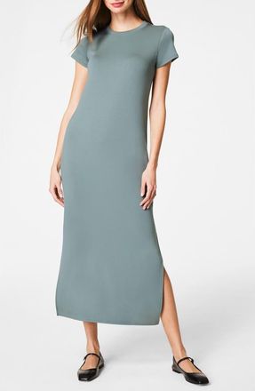 Spanx AirEssentials Stripe Side Slit Maxi Dress in Fennel at Nordstrom Rack, Size X-Small