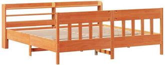 vidaXL Bed Frame without Mattress Wax Brown 180x200 cm Super King Solid Wood Pine Vidaxl