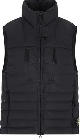 Stone Island Blue Vest With Pockets
