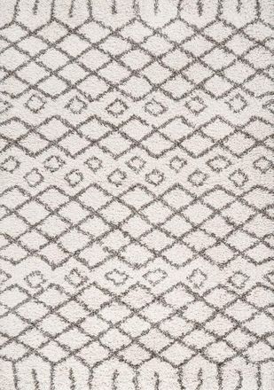 Jonathan Y Designs Algaida Moroccan Diamond Shag Area Rug in Beige/dark Gray at Nordstrom, Size 3Ft 0In X 5Ft 0In