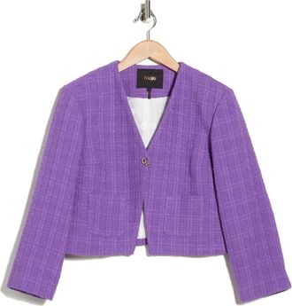 Maje Vapraia Tweed Jacket in Violet at Nordstrom Rack, Size 4 (Fits Like 10 Us) / 42 Eu