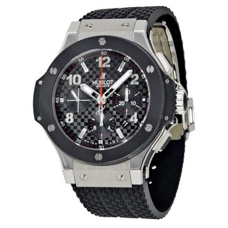 Hublot Pre-owned Hublot Big Bang Steel Ceramic Chronograph Black Carbon Fiber pattern Dial Mens Watch 301.SB.131.RX