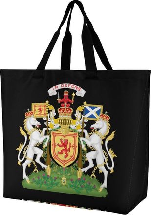 Generic Coat Arms of Kingdom of Scotland Reusable Shopping Bags Large Capacity Grocery Bag Heavy Duty Tote for Women 40x40x16cm
