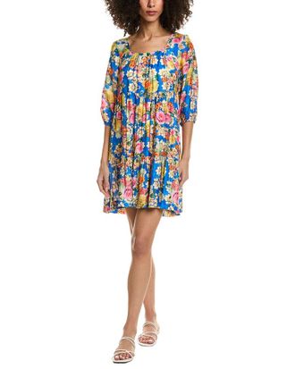 Johnny Was Tiered Silk-Blend Mini Dress