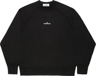 Stone Island Crew Neck Sweatshirt - Heren - Sweatshirts - Zwart - L - Katoen - Hoodies & sweatvesten