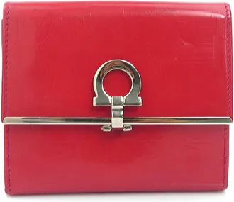 Ferragamo Red Color Leather Wallet (Bi-Fold) (Pre-Owned)
