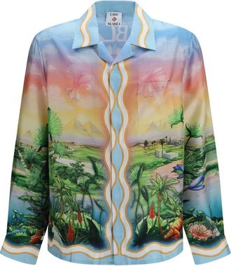 Casablanca Camisa de sarga de seda estampada Tennis Club - Shirts - Hombre - Multicolor - S