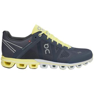 On Cloudflow Textile Synthetic Womens Low Top Trainers - Smoke Limelight - Size:UK 5.5