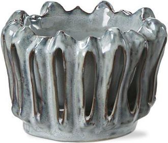 Tag Lagoon Teal Reactive Glazed Stoneware Planter for 4 Pots in Blue at Nordstrom