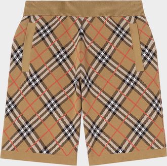 Burberry Men & apos;s Gawain Check Cotton-Blend Shorts