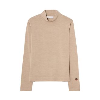Busnel Odette Turtleneck Top - Dames - Coltruien - Beige - M - Wol - Truien & Vesten