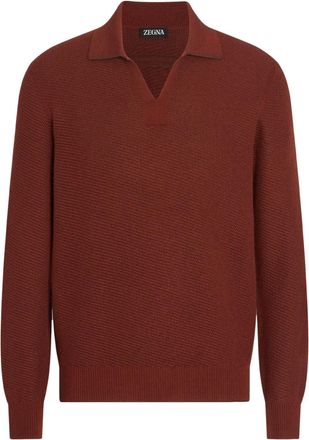 Ermenegildo Zegna silk-cashmere polo shirt - men - Silk/Cashmere - 50 - Red