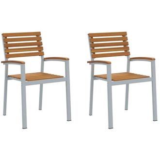 vidaXL Vidaxl - Silla De Jard&iacute;n 2 Pcs Marr&oacute;n 56 X 57 X 87cm