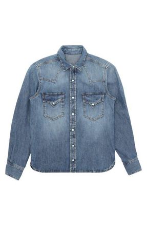 Fortela Japan Denim Texan Shirt in Stone Wash at Nordstrom, Size 42 Eu