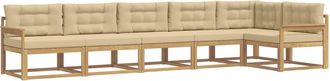 vidaXL Conjunto De Sof&aacute;s De Exterior 4 Uds. Y Beige Poli&eacute;ster Vidaxl