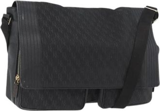 Bottega Veneta Pre-owned Cross Body Bags, female, Black, Size: ONE SIZE Pre-owned Canvas Shoulder Bag
