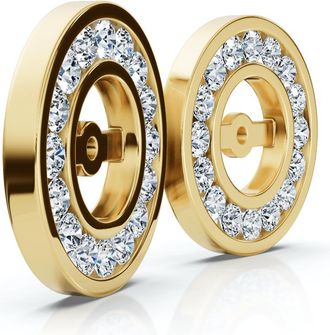 Pompeii3 1/2Ct TW Round Diamond Stud Jackets 14k Gold Lab Grown (5.5mm)
