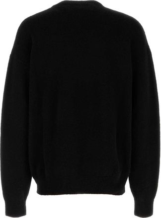 Palm Angels Mens Merino Wool Blend Sweater Black Nylon