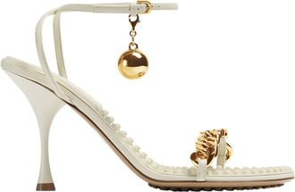 Bottega Veneta White Dot Chain Sandals Size 37