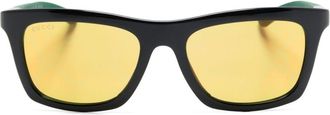 Gucci rectangle-frame sunglasses - unisex - Acetate - 40 - Black