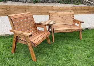 Charles Taylor Trading Grand Chair & Bench With Angle Tray in Brown