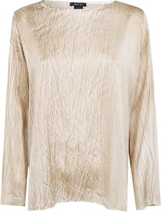 Avant Toi Crumpled Effect Stretch Silk Blouse