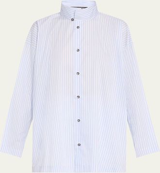 Eskandar Slim A-Line Two Collar Shirt With Step Insert (Long Length)