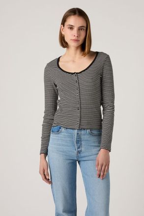 Levi's Top Austen con bottoni a maniche lunghe - Donna - XS - Nero / Annalise Stripe Anthracite Night Egret
