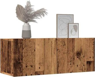 Berkfield Home TV Cabinets Wall-mounted 2 pcs Old Wood 80x30x30 cm in Brown | Size: 80 x 30 x 30 cm