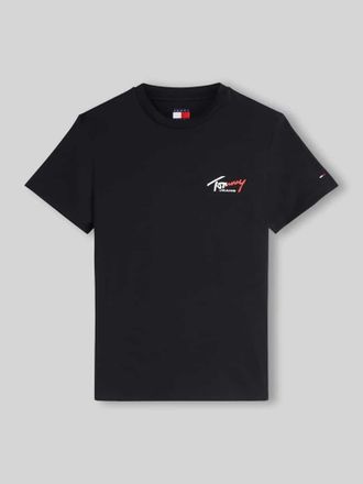 Tommy Jeans Relaxed Fit T-Shirt aus reiner Baumwolle in Black, Gr&ouml;&szlig;e XXL