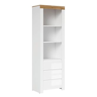 Petits Meubles Librero 3 cajones tableros aglomerados laminados blanco y madera