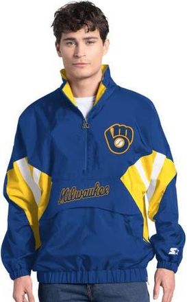 Starter Mens Starter Royal Milwaukee Brewers Cooperstown Chief Half-Zip Pullover at Nordstrom, Size Xx-Large