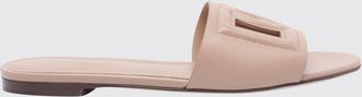 Dolce & Gabbana Sandali mules in pelle con monogram DG e tacco basso