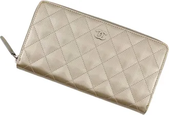 Chanel Champagne Gold Patent Leather Coin Purse/Coin Case (Pre-Owned)