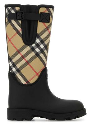 Burberry Black Printed High Boots