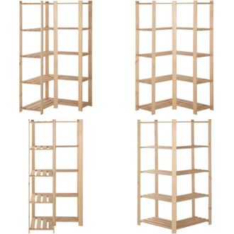 vidaXL Scaffale ad Angolo 5 Livelli 82,5x82,5x170 cm Massello di Pino - Scaffale in legno - Scaffale per cucina