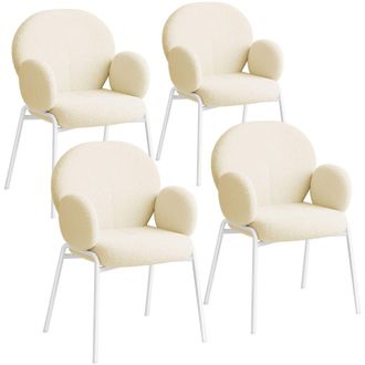 TecTake Dining Chair Set Of 4 - Cream | Size: 4 Pack